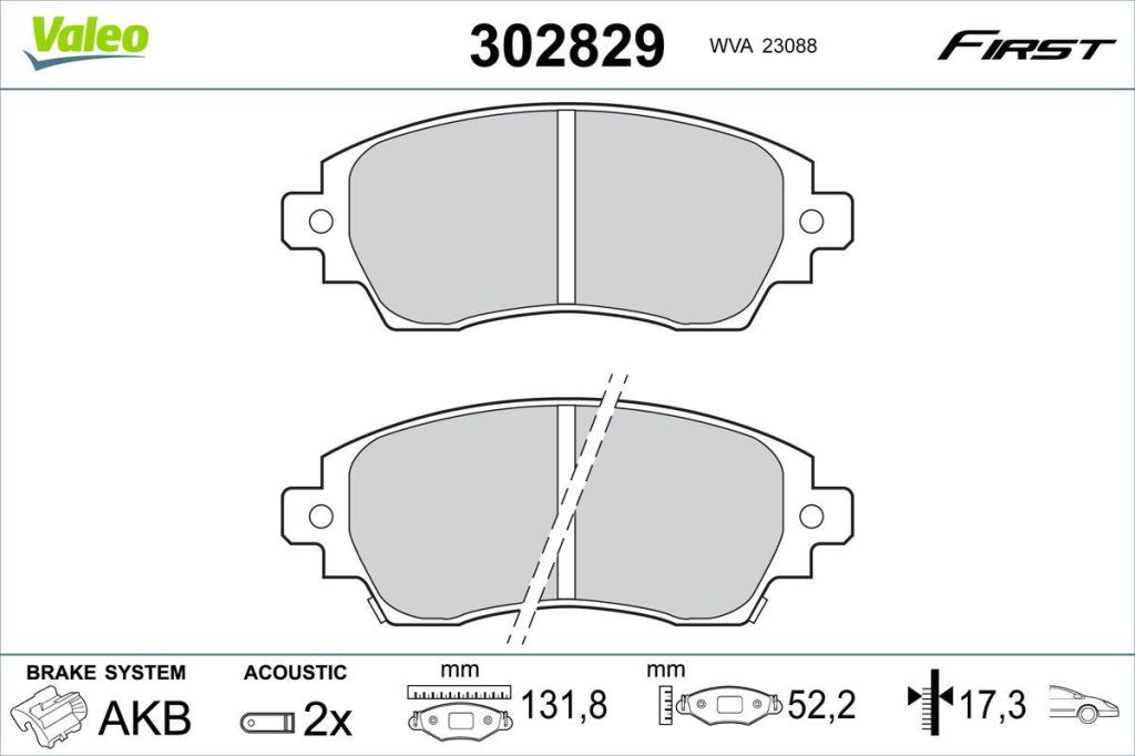 Jogo de 4 pastilhas de travão VALEO ref. 302829